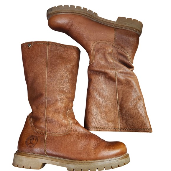 Panama Jack warm lined Bambina leather women's roll down faux fur boots 41/10 - Picture 6 of 13